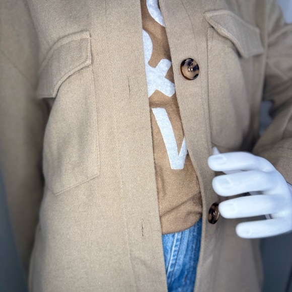 Laundry By Shelli Segal Tan Utility Jacket Lightweight Casual - Picture 9 of 13